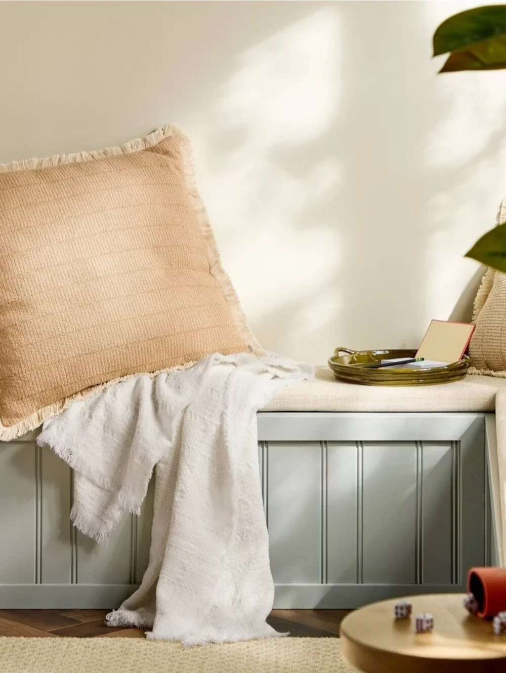 Woven Grid Throw Blanket Sour Cream - Hearth & Hand